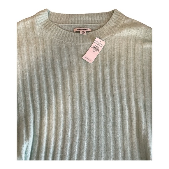 NWT WOMEN'S AMERICAN EAGLE OUTFITTERS MINT GREEN CREW NECK SWEATER SZ LG - Picture 4 of 6